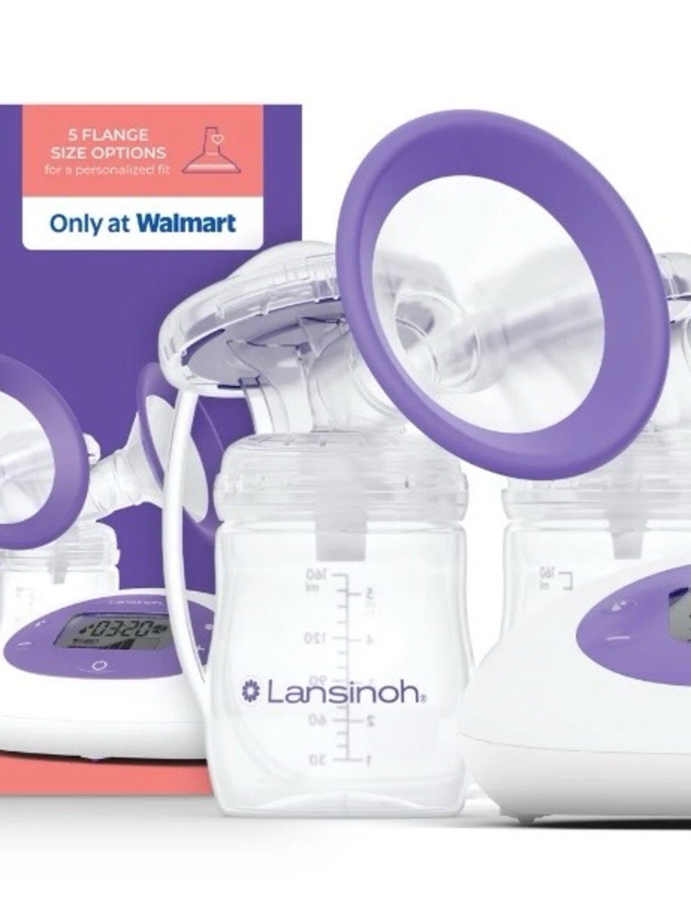Lansinoh Double Electric Breast Pump in Purple and White